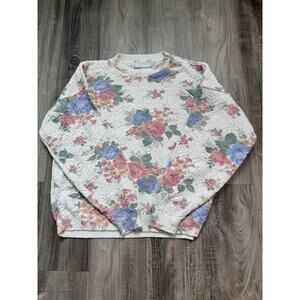 Vintage Woman’s Floral United States Sweaters Made in USA